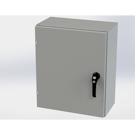 Saginaw Control & Engineering 1/4 Turn Latch, 3 Point Latch with Padlock/Keylock Handle Electrical Enclosures, 24 in H, 10 in D SCE-24EL2010LPPL